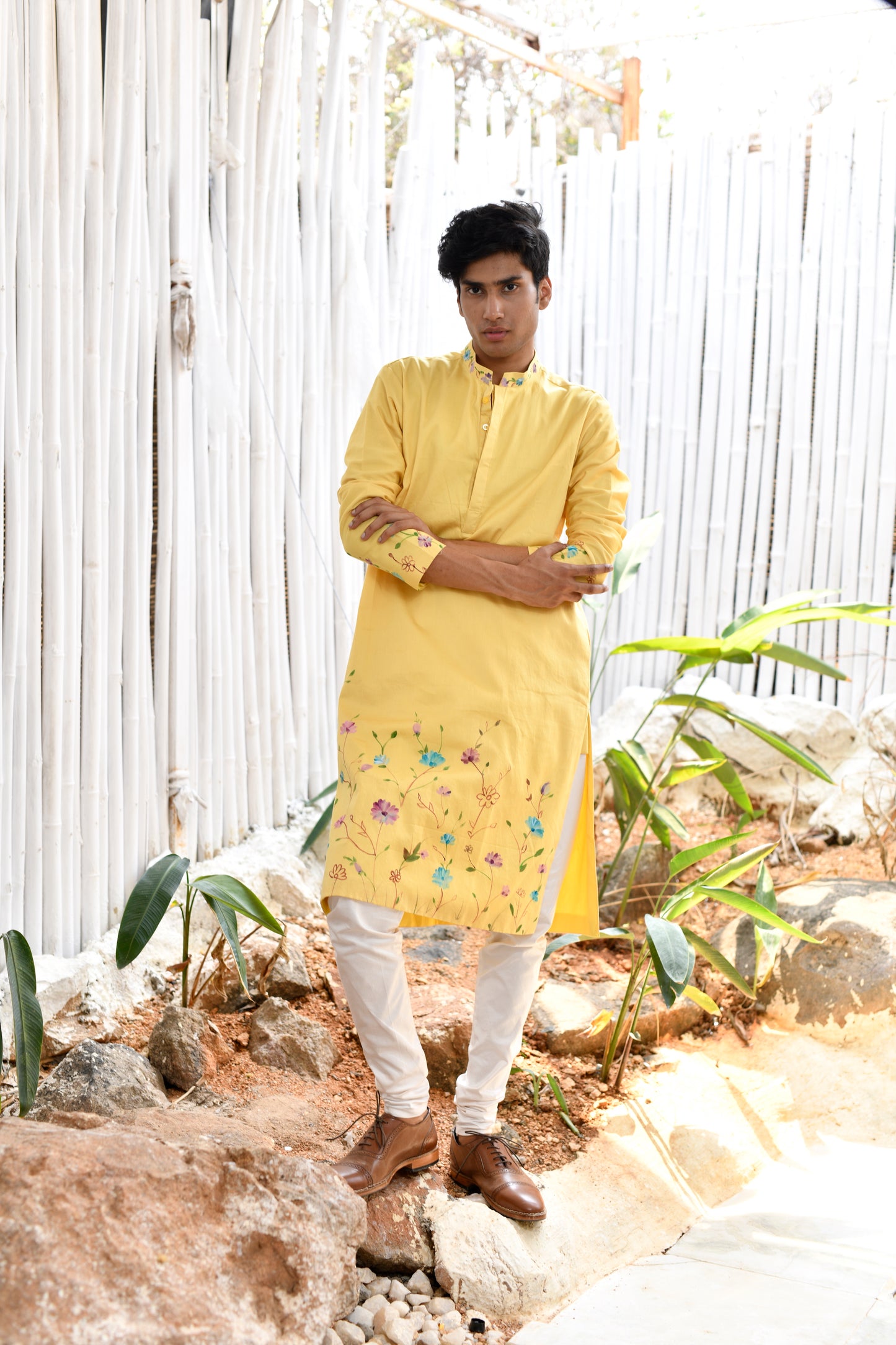 SUNSHINE YELLOW FLORAL KURTA