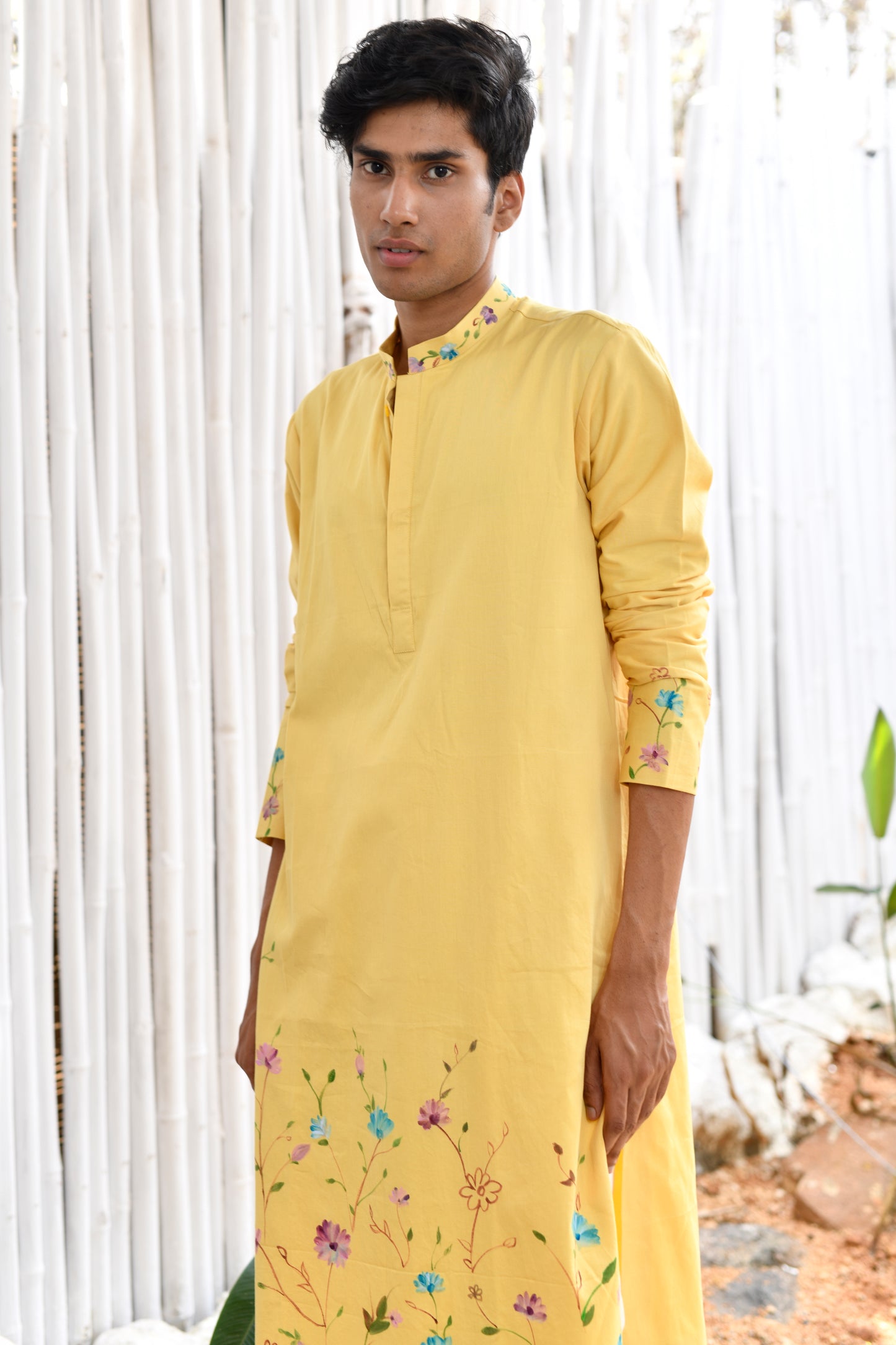 SUNSHINE YELLOW FLORAL KURTA