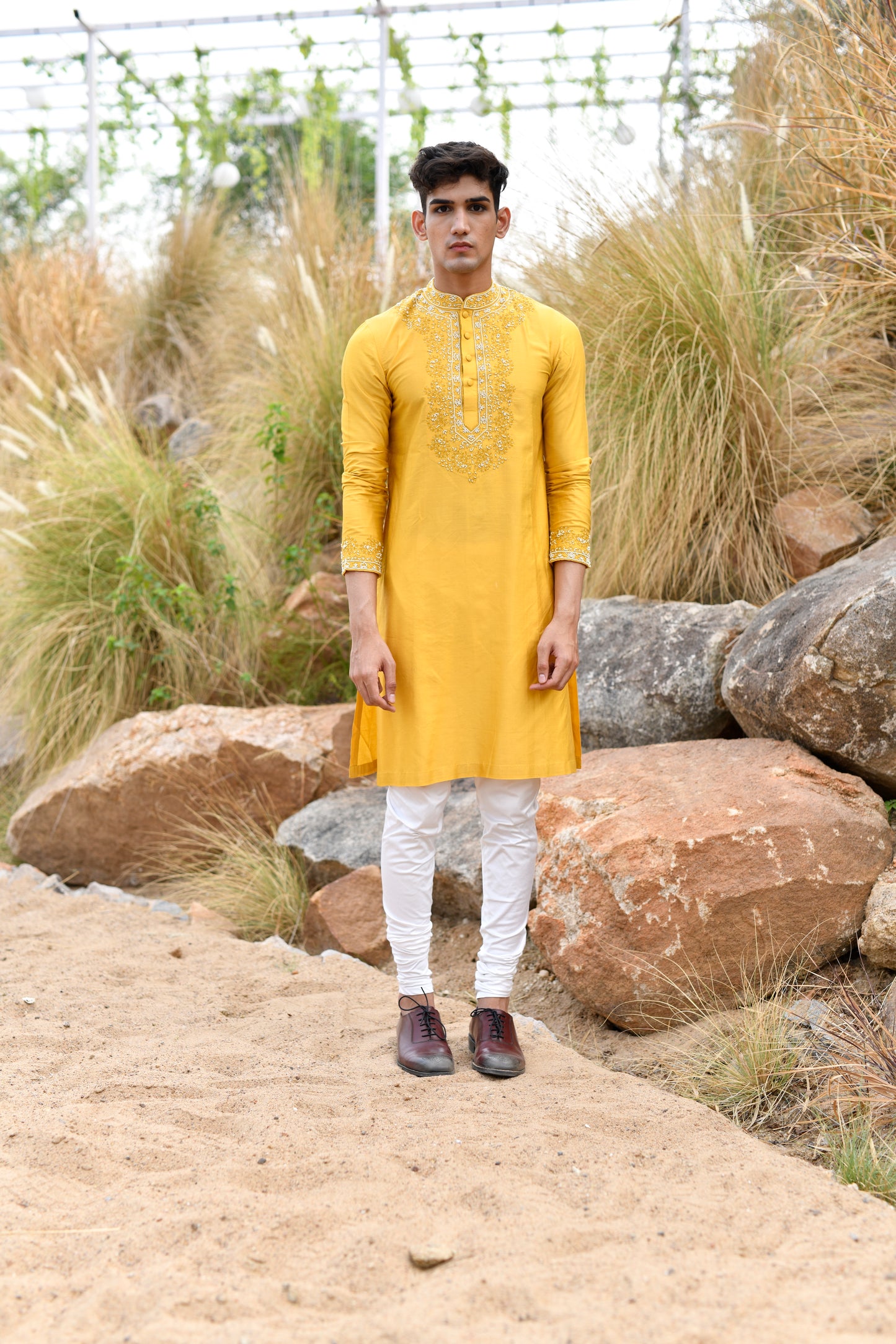 Canary yellow kurta set