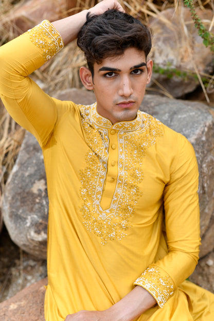 Canary yellow kurta set