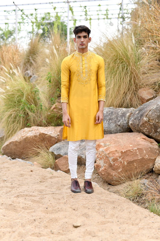 Canary yellow kurta set