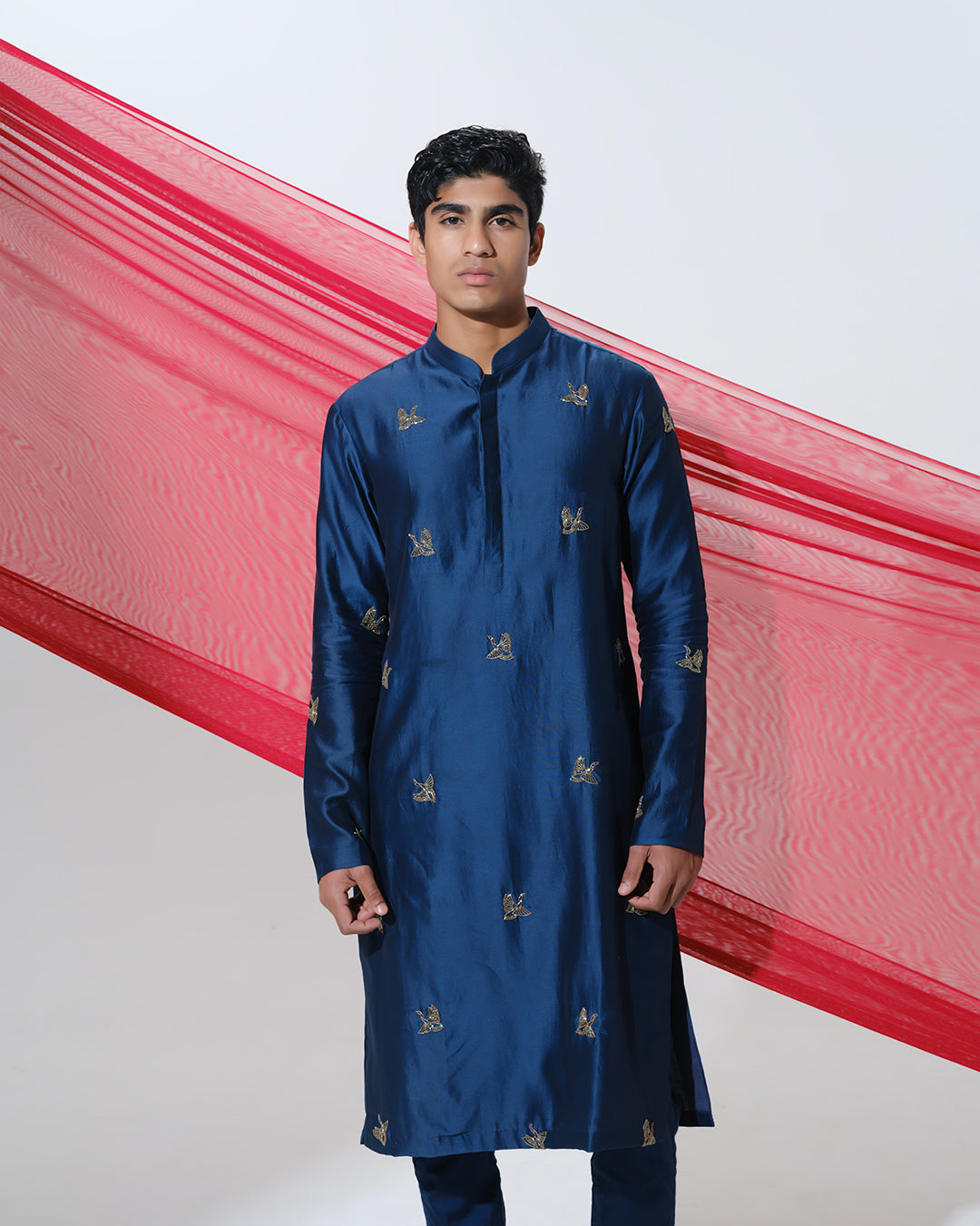 ABSTRACT CRANE KURTA SET