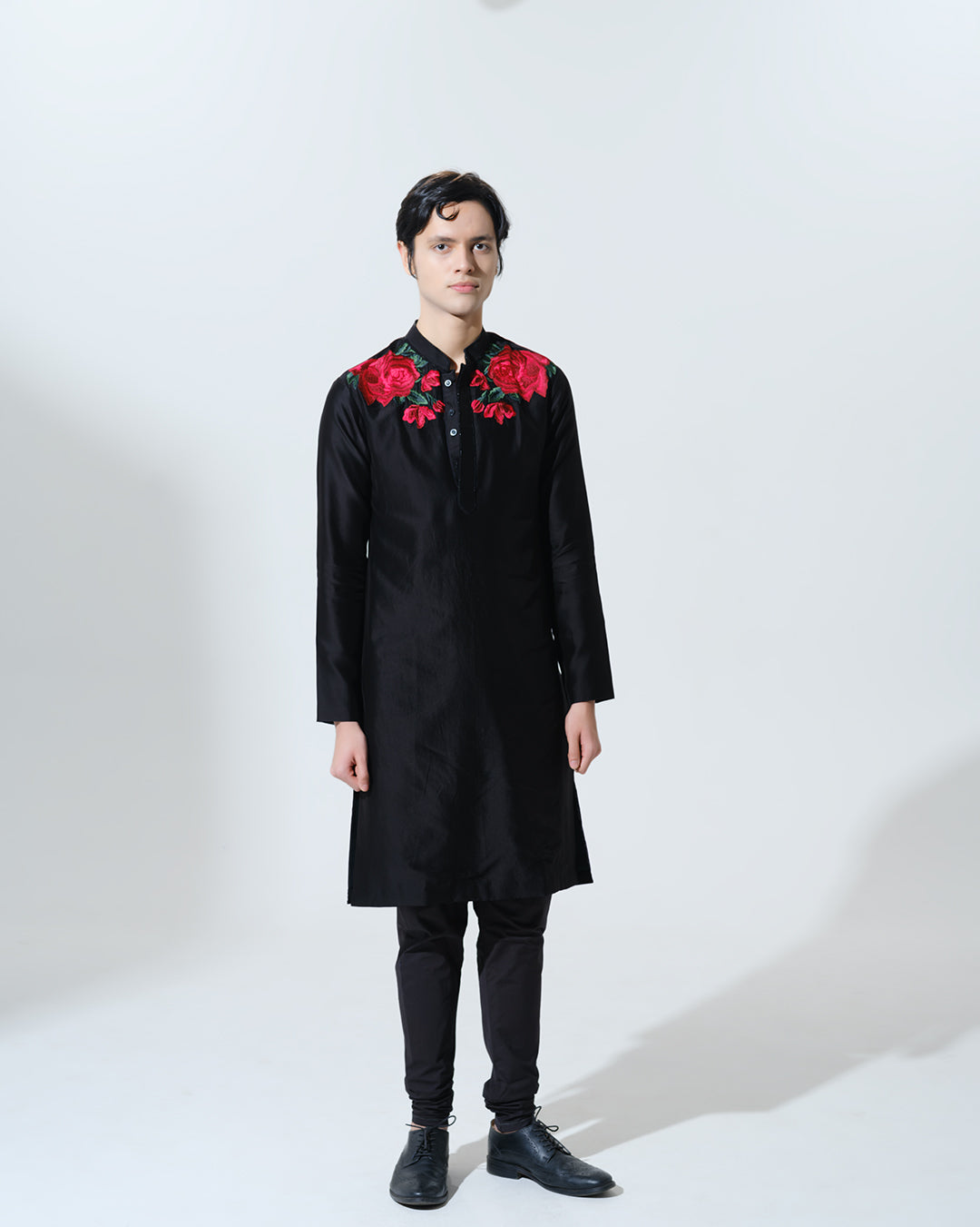 ORIENTAL CRIMSON ROSE KURTA SET