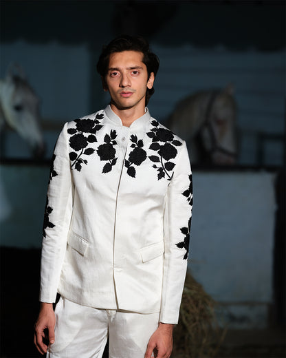 NOIR ROSE' BANDHGALA SET