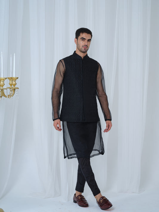 TOBY QUILTED NEHRU JACKET SET