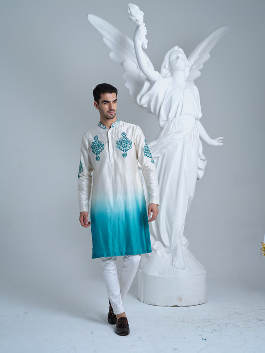 Benedick ombre chanderi KURTA SET