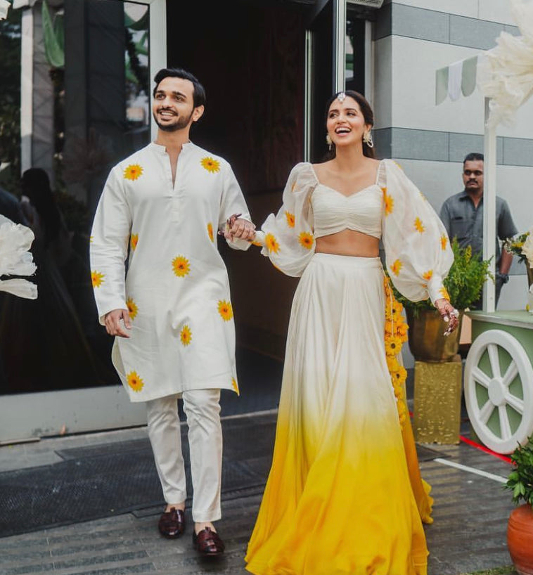 Sunflower handpainted kurta