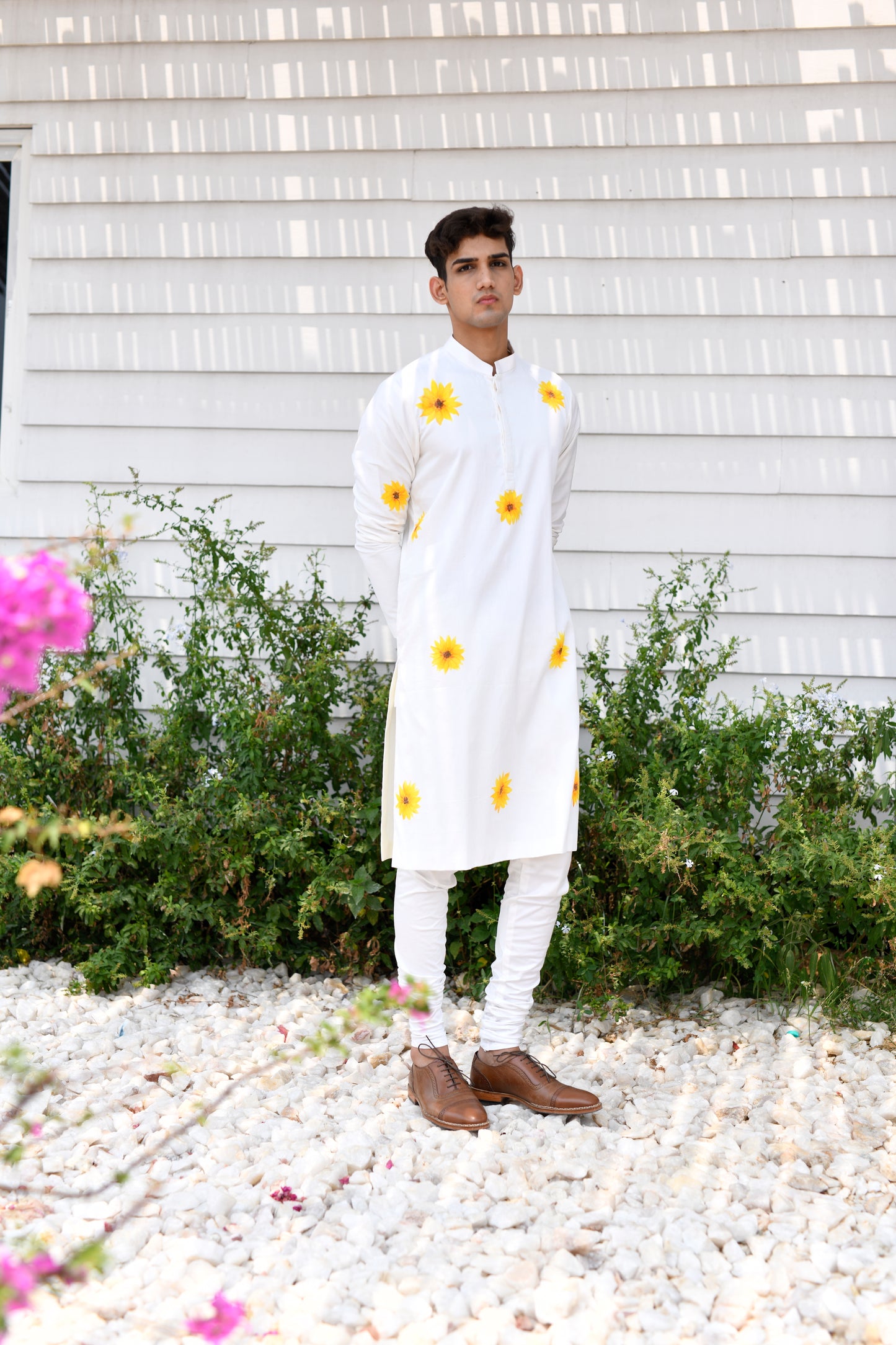 Sunflower handpainted kurta