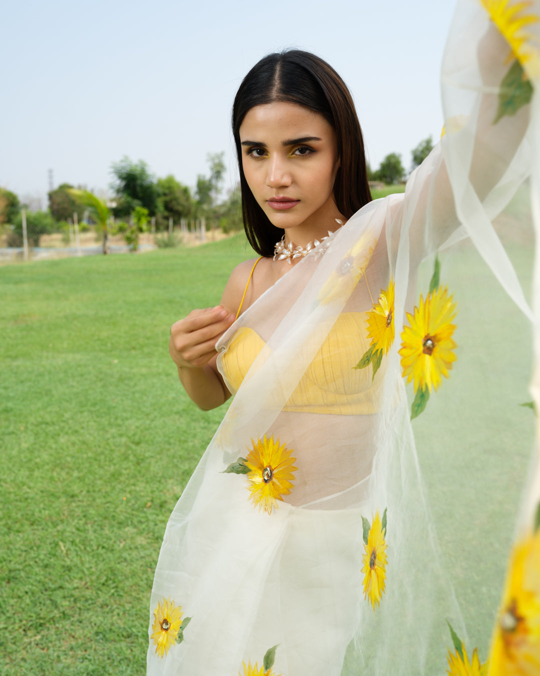 FieLds of Gold Saree