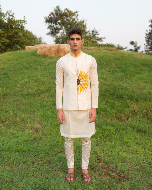Golden petal nehru jacket